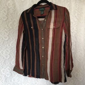 Ralph Lauren Striped Button Down Long Sleeve Shirt